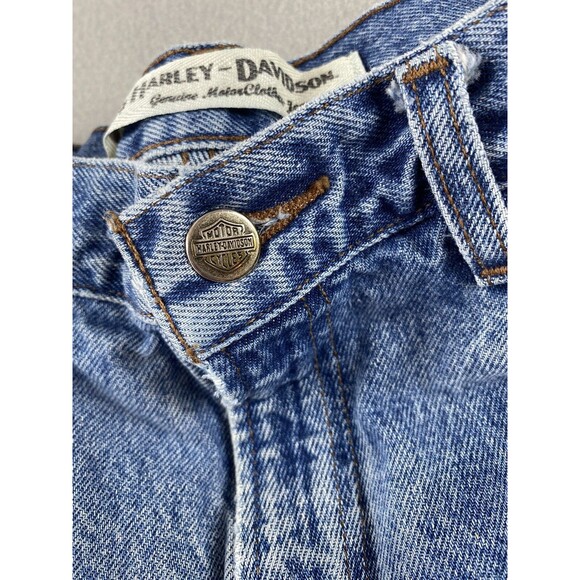 Harley Davidson Jeans Mens 31x29 Blue Denim Light Wash Straight Stains Tag 33x30 - Picture 11 of 16